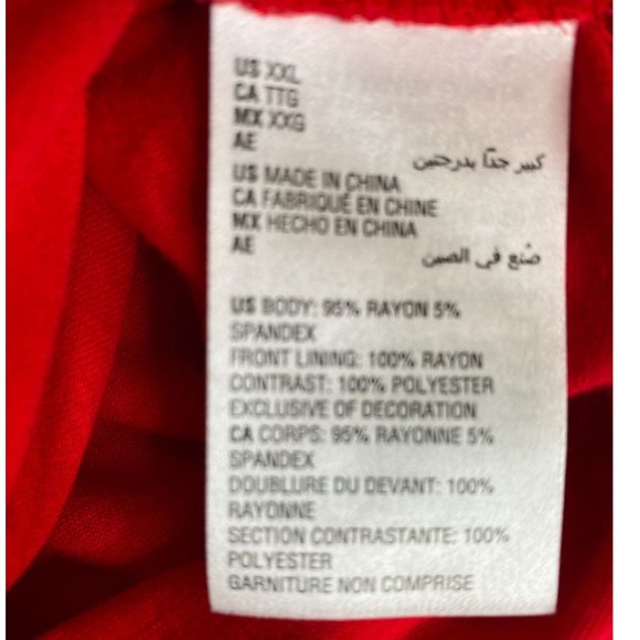 Style & Co Red Mixed Media Knit Top with Embroidered Chiffon Overlay Size XXL - Picture 4 of 9